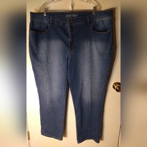 FADED GLORY Women's Plus Size 26W Ankle Med Wash Blue Jeans Straight Leg Stretch